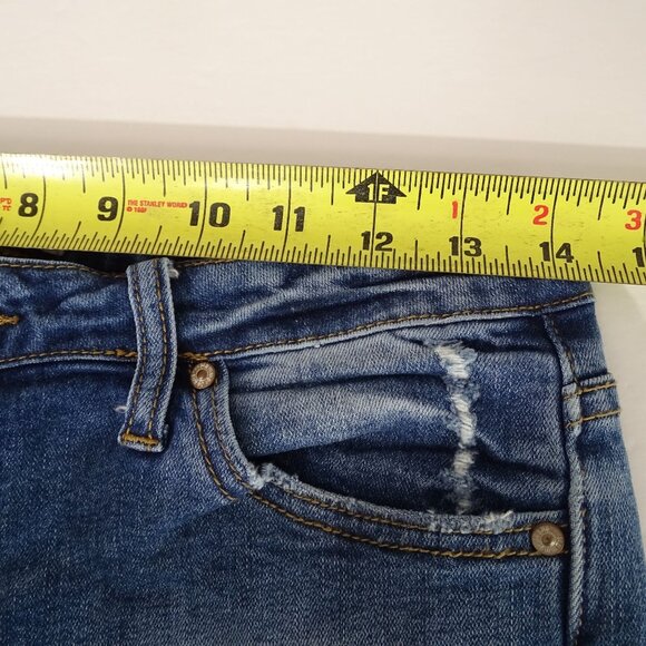 Hammer Ripped Denim Skinny Jeans Distressed Juniors Size 11 Raw Hem - Picture 8 of 11